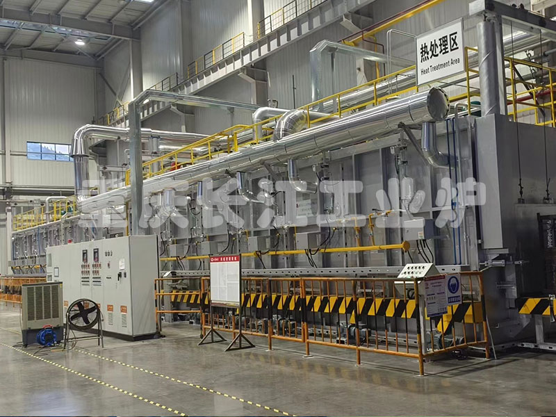 鋁合金產品連續(xù)T6固溶時效爐自動化生產線